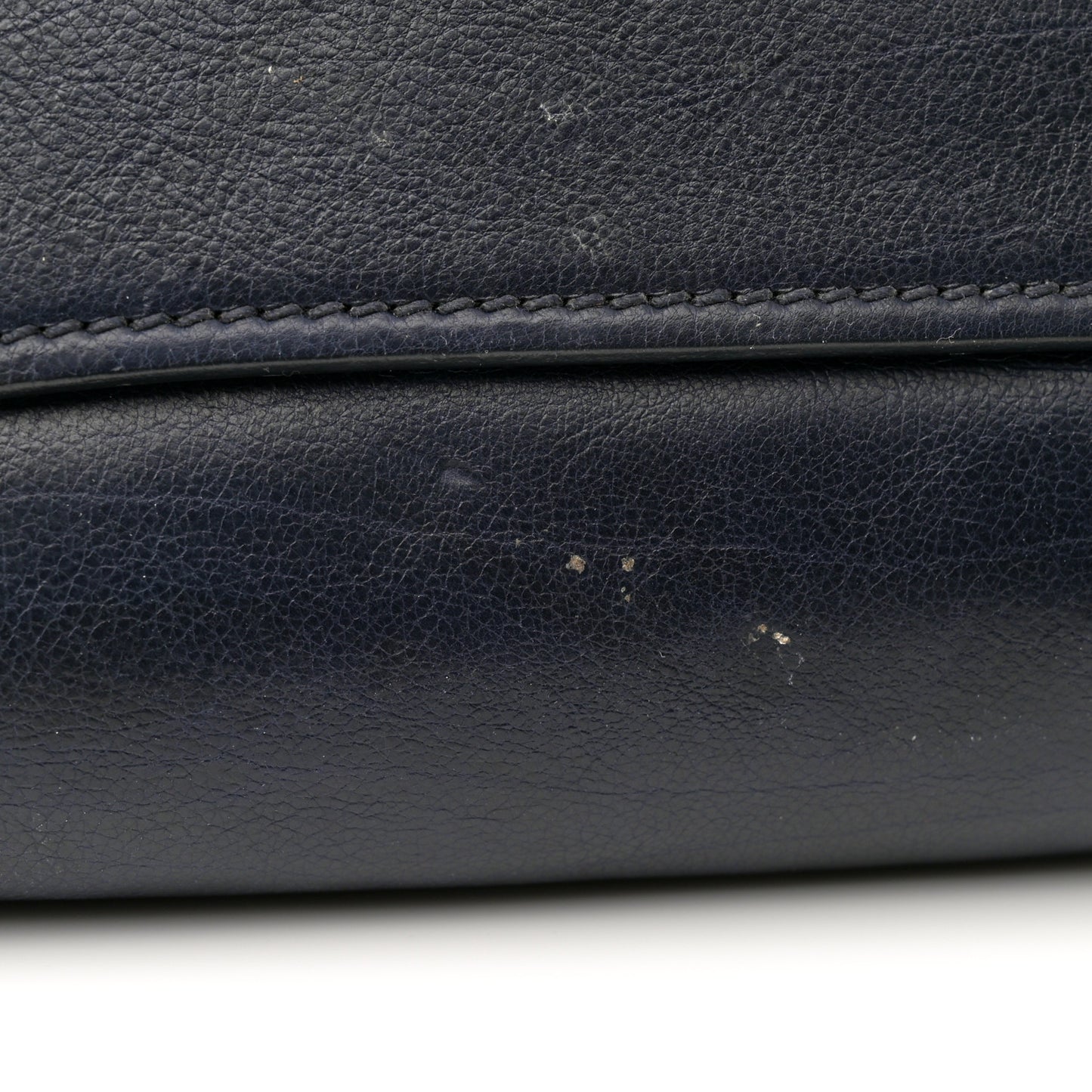 Glace Calfskin Twin Pocket Tote Denim