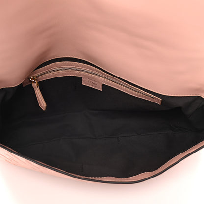Fendi Nappa FF 1974 Embossed Large Baguette Rosa Bourbon 6 of 17