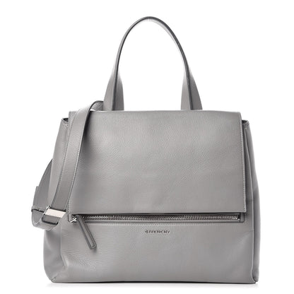 Givenchy Grained Calfskin Medium Pandora Pure Flap Bag Pearl Grey 1 of 9