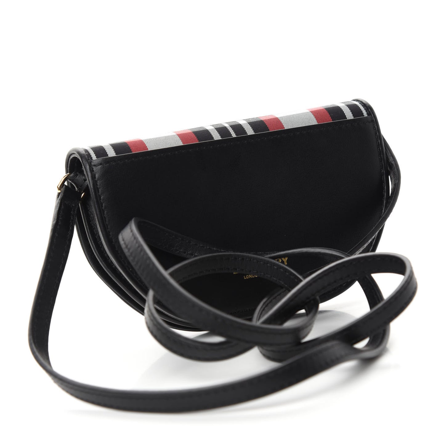 Calfskin Nylon Tartan Micro Olympia Card Case Bright Red