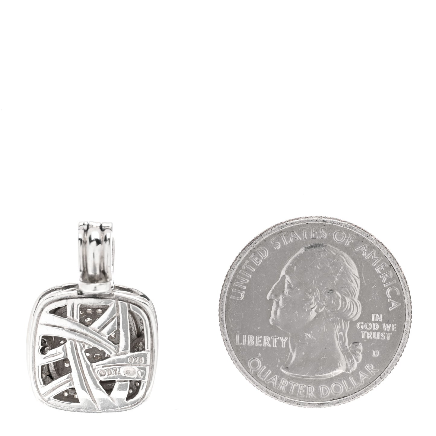 Sterling Silver Pave Diamond 10mm Albion Pendant