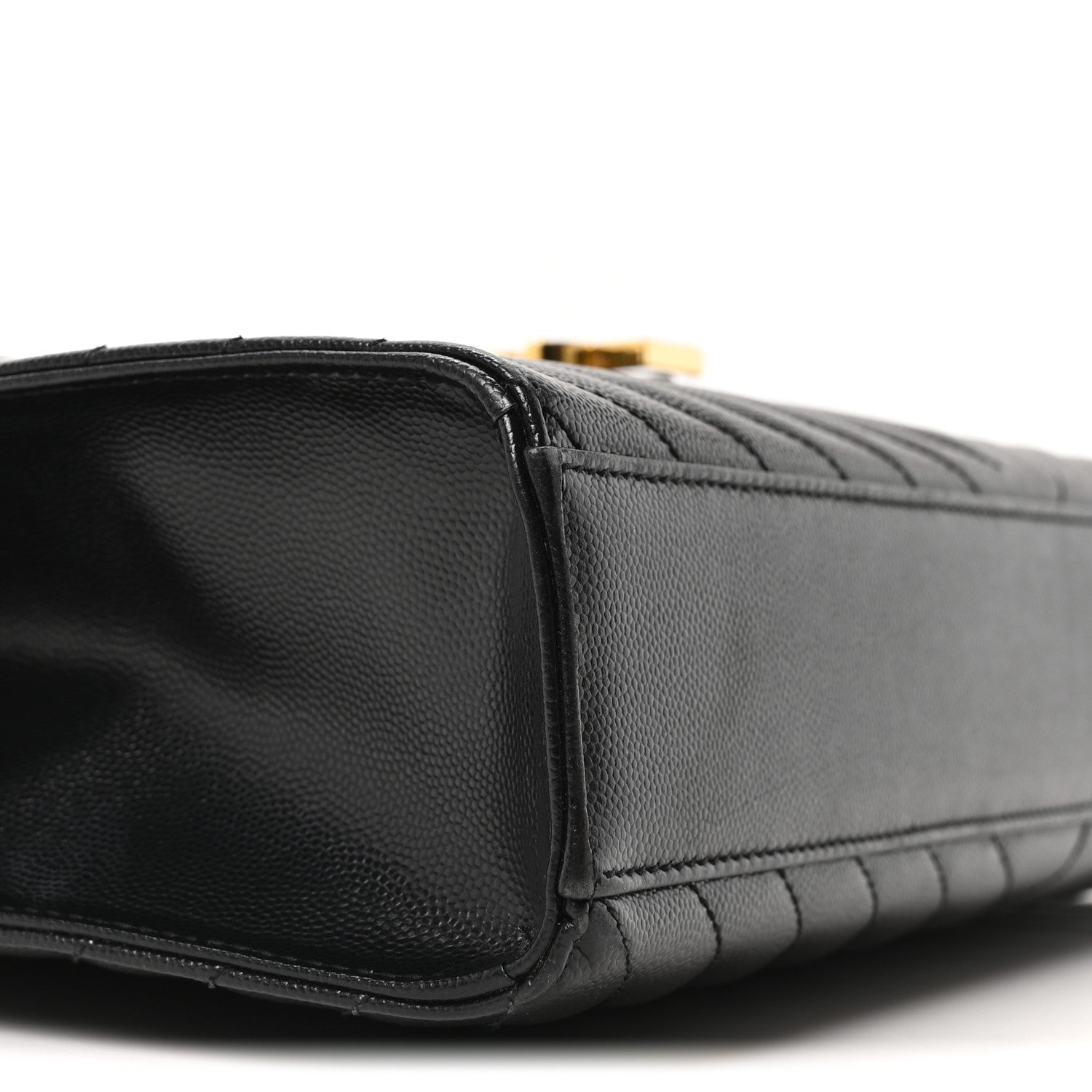 Saint Laurent Grain De Poudre Textured Mixed Matelasse Large Triquilt Monogram Satchel Black 9 of 10