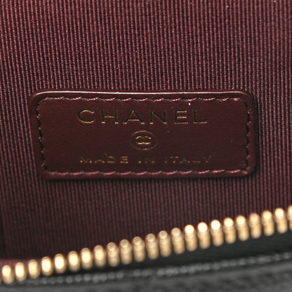 Chanel Caviar Quilted Small Vertical Coco Beauty Vanity Case With Chain Black 6 of 9