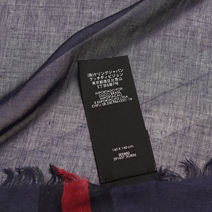 Gucci Modal Silk Monogram Web Scarf Blue 5 of 5