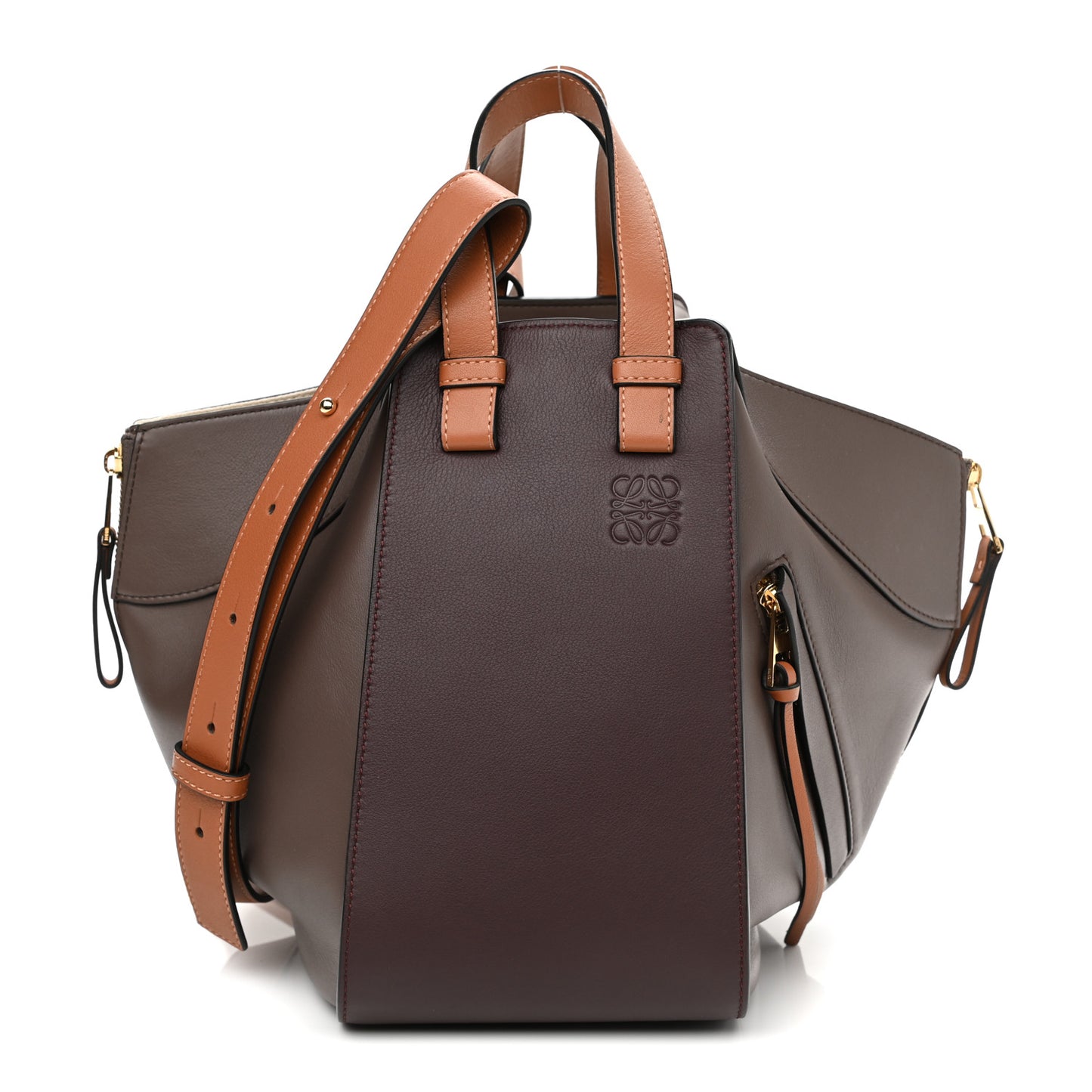 Calfskin Small Hammock Shoulder Bag Oxblood Tan