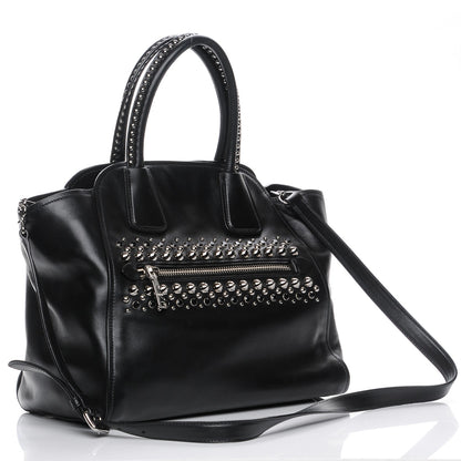 Miu Miu Soft Calf Studded Top Handle Bag Nero Black 3 of 7