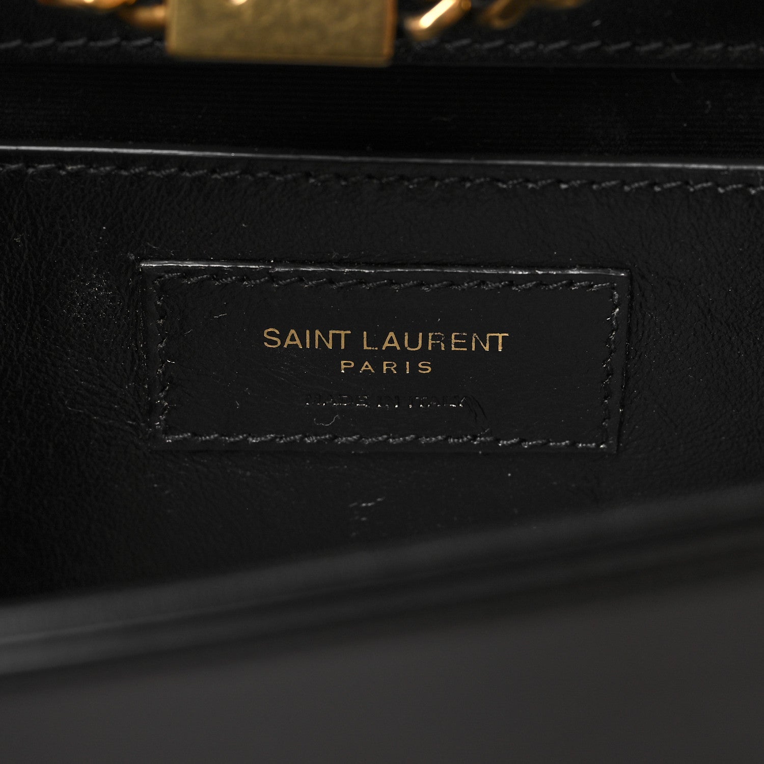 Saint Laurent Nappa Patent Calfskin Two-Toned Small Monogram Kate Satchel Alabastro Black 6 of 10