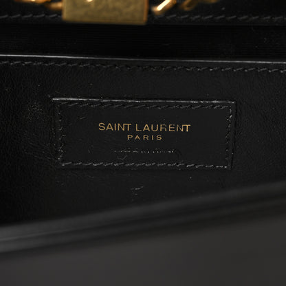 Saint Laurent Nappa Patent Calfskin Two-Toned Small Monogram Kate Satchel Alabastro Black 6 of 10