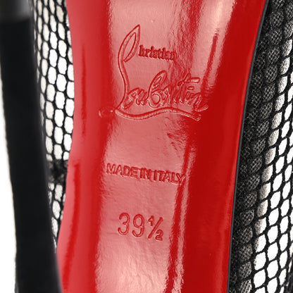 Christian Louboutin Fishnet Kid Suede Resille Follies 120 Pumps 39.5 Natural Black 7 of 11