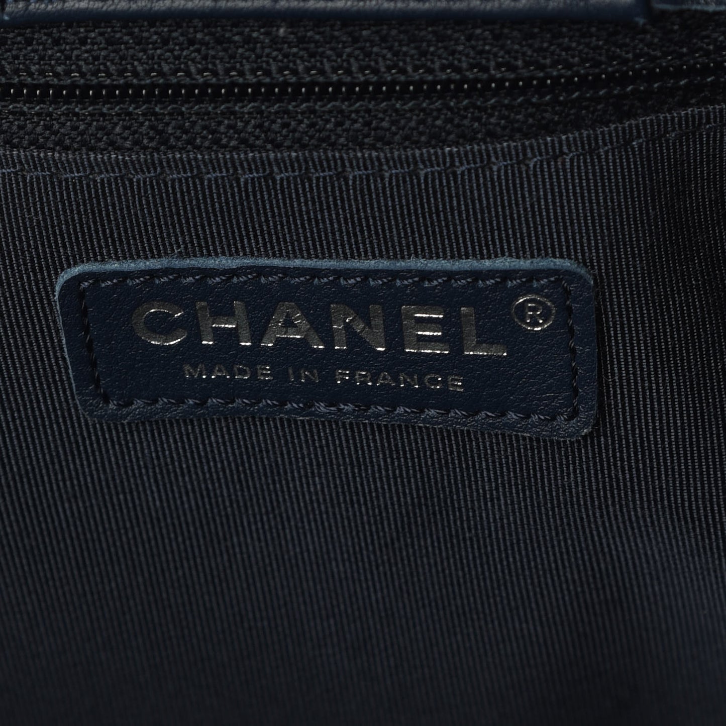 Lambskin Quilted Large Classic Shopping Tote Navy