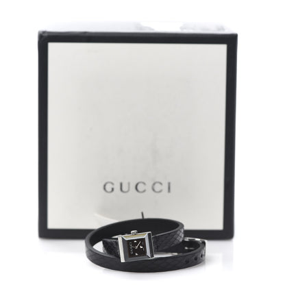 Gucci Stainless Steel Lizard 14mm G-Frame Square Double Wrap Quartz Watch Black 6 of 6