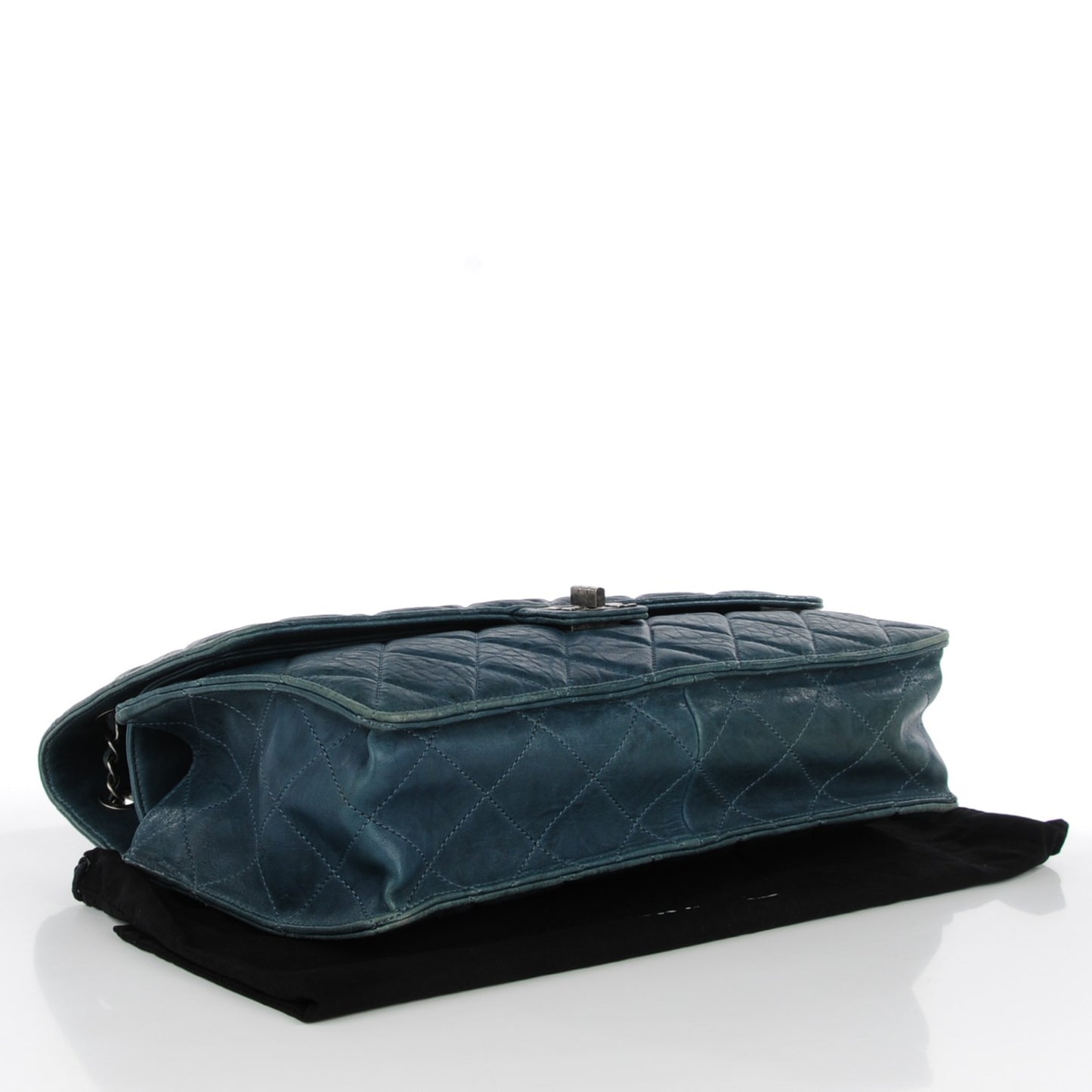 Washed Lambskin Quilted Maxi Take Away Flap Turquoise