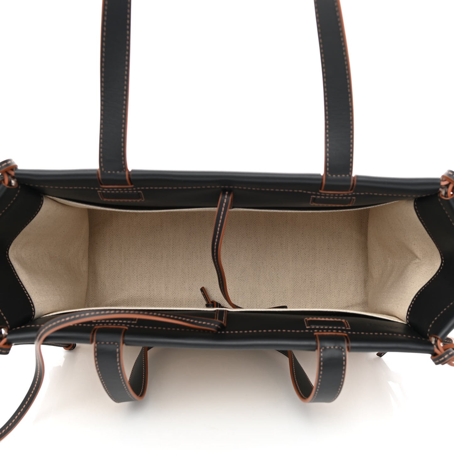 Jacquard Anagram Calfskin Small Cushion Tote Beige Black