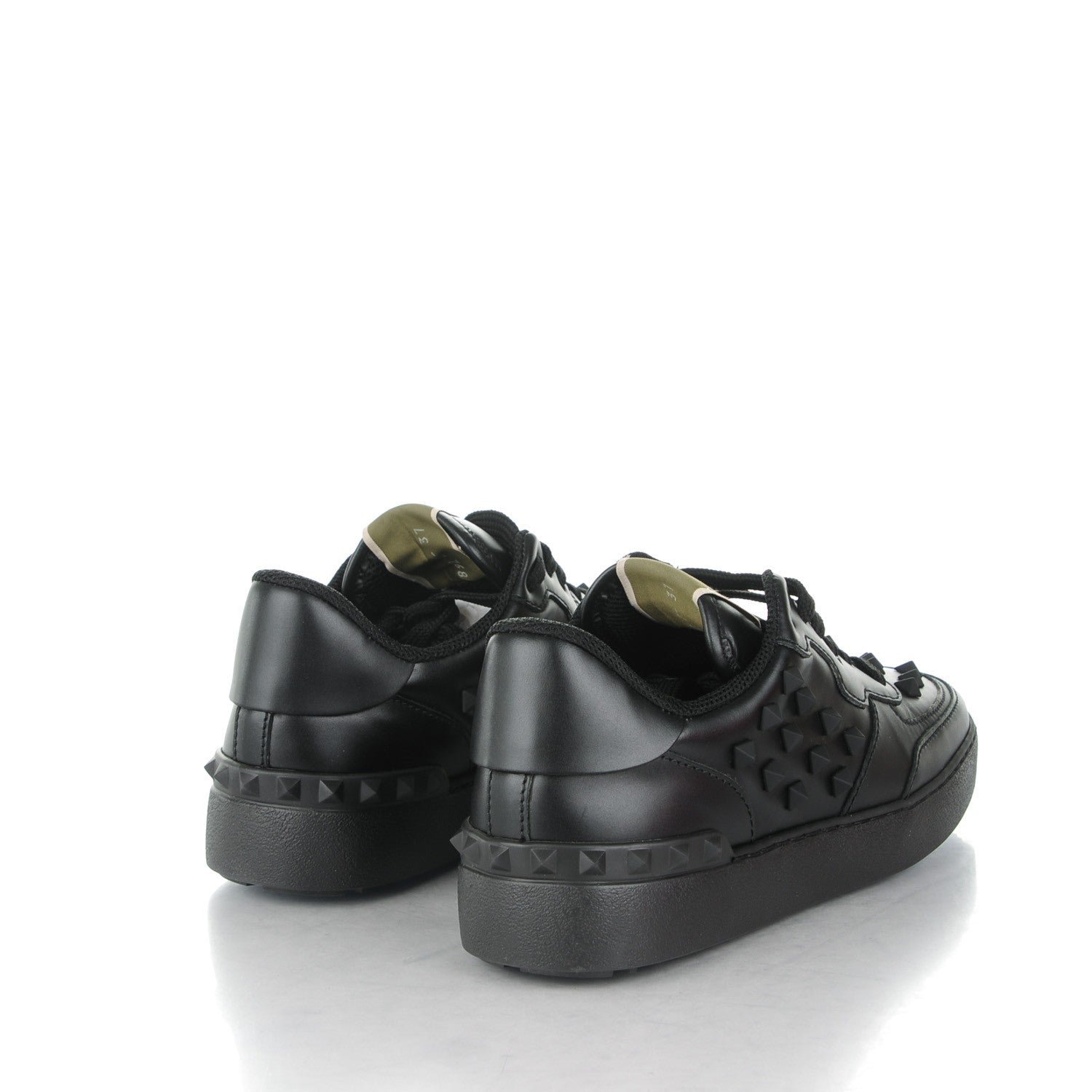 Valentino Garavani Calfskin Rockstud Sneakers 37 Black 4 of 7