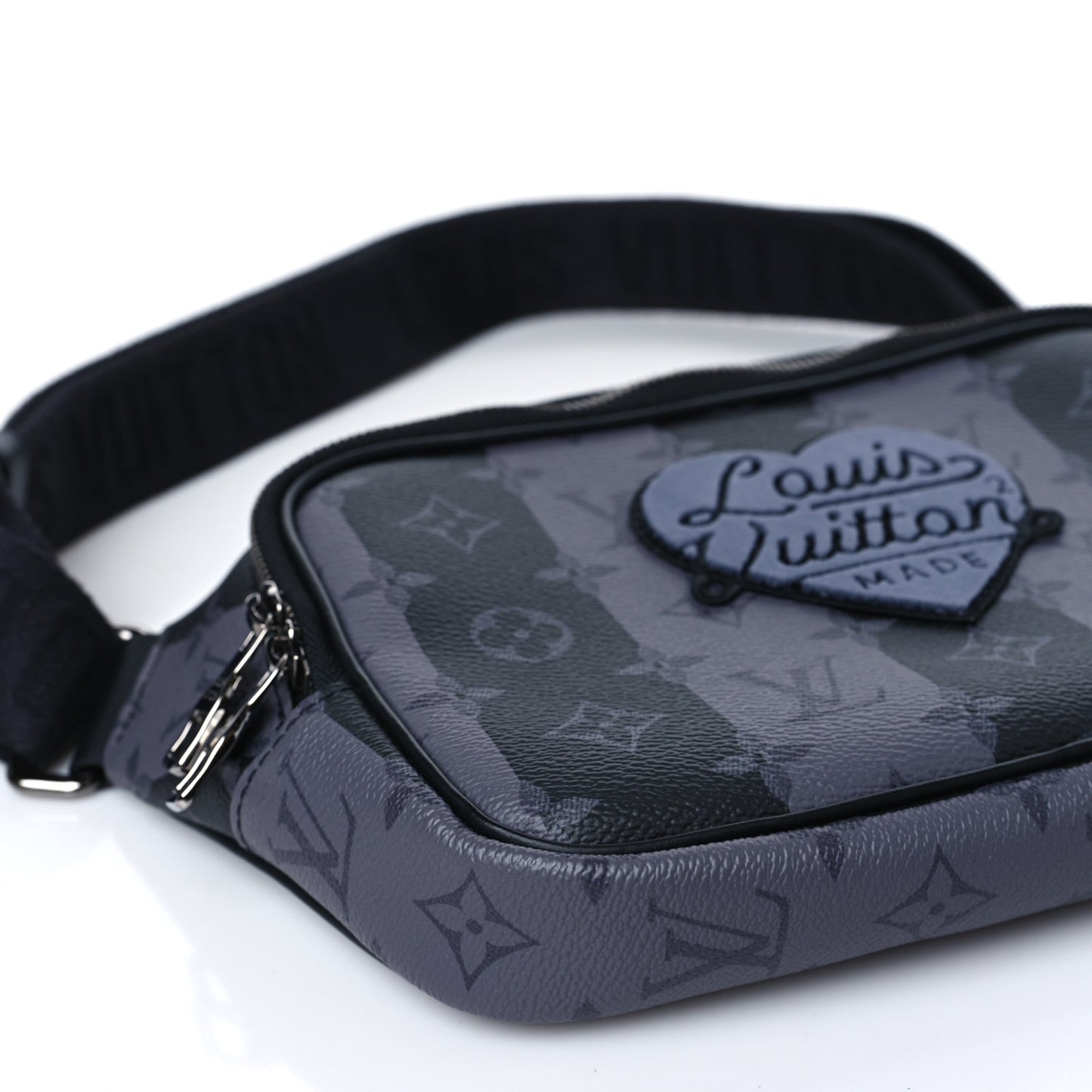 X NIGO Monogram Eclipse Stripes LV Heart Modular Sling Bag