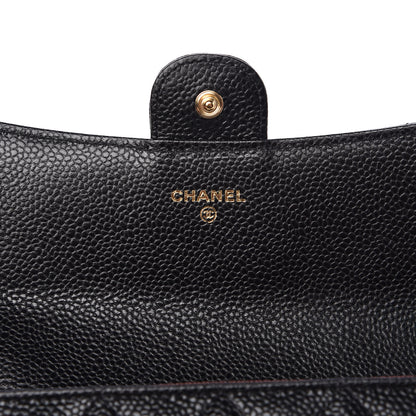 Chanel Caviar Quilted Large Gusset Flap Wallet Black 6 of 9