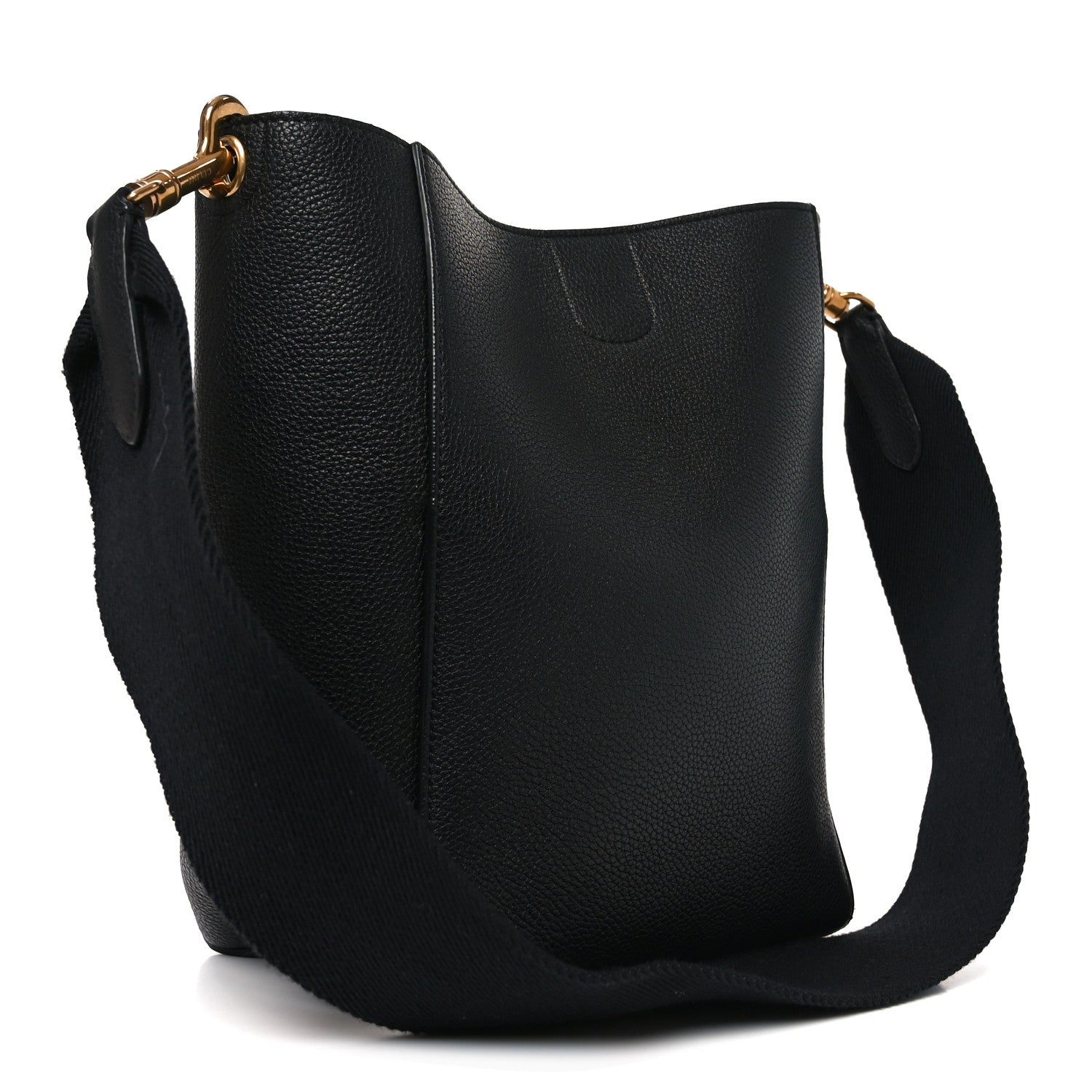 Celine Soft Grained Calfskin Small Sangle Bucket Bag Black 4 of 17