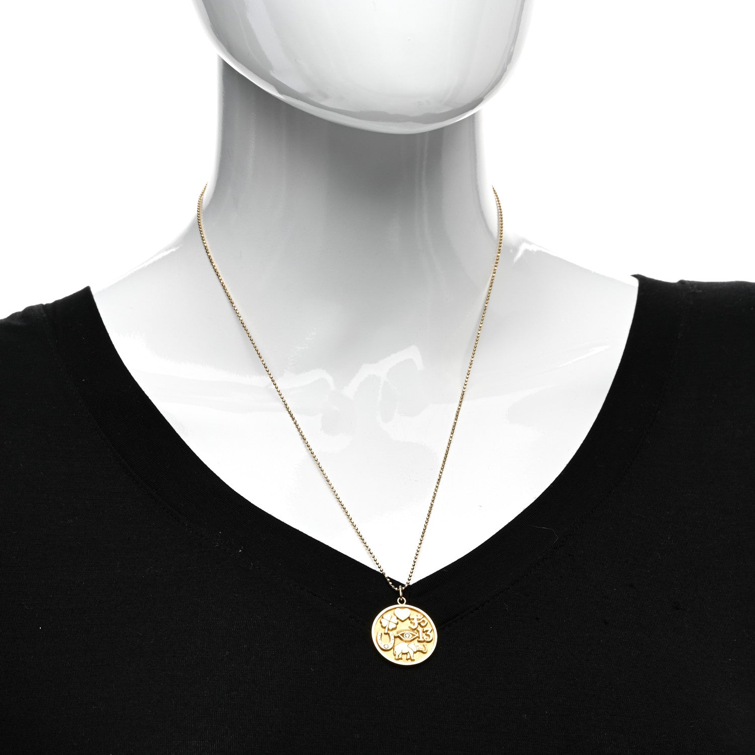 Jennifer Meyer 18K Yellow Gold Diamond Good Luck Pendant Necklace 2 of 4