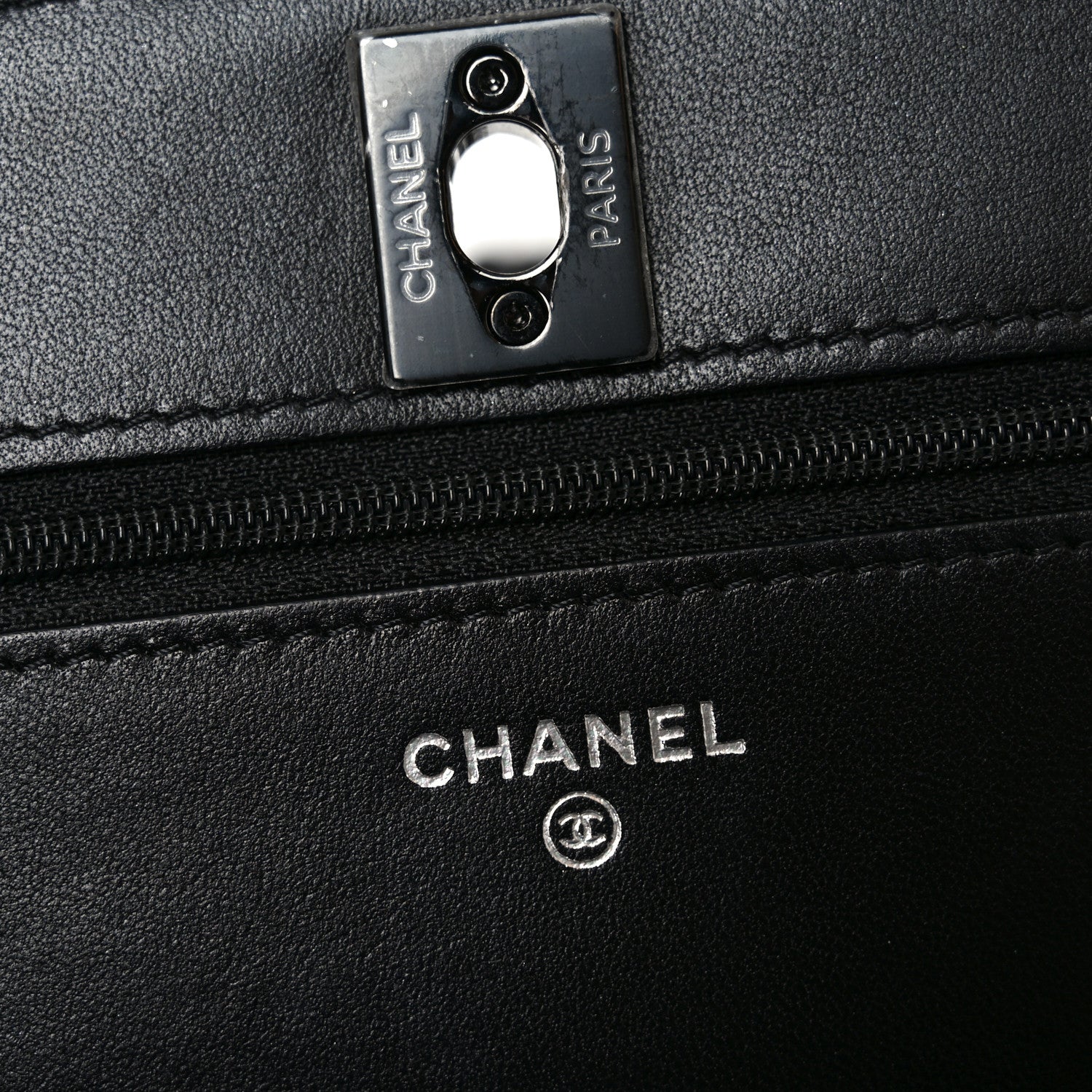 Chanel Lambskin Quilted Trendy CC Wallet On Chain WOC So Black 6 of 12