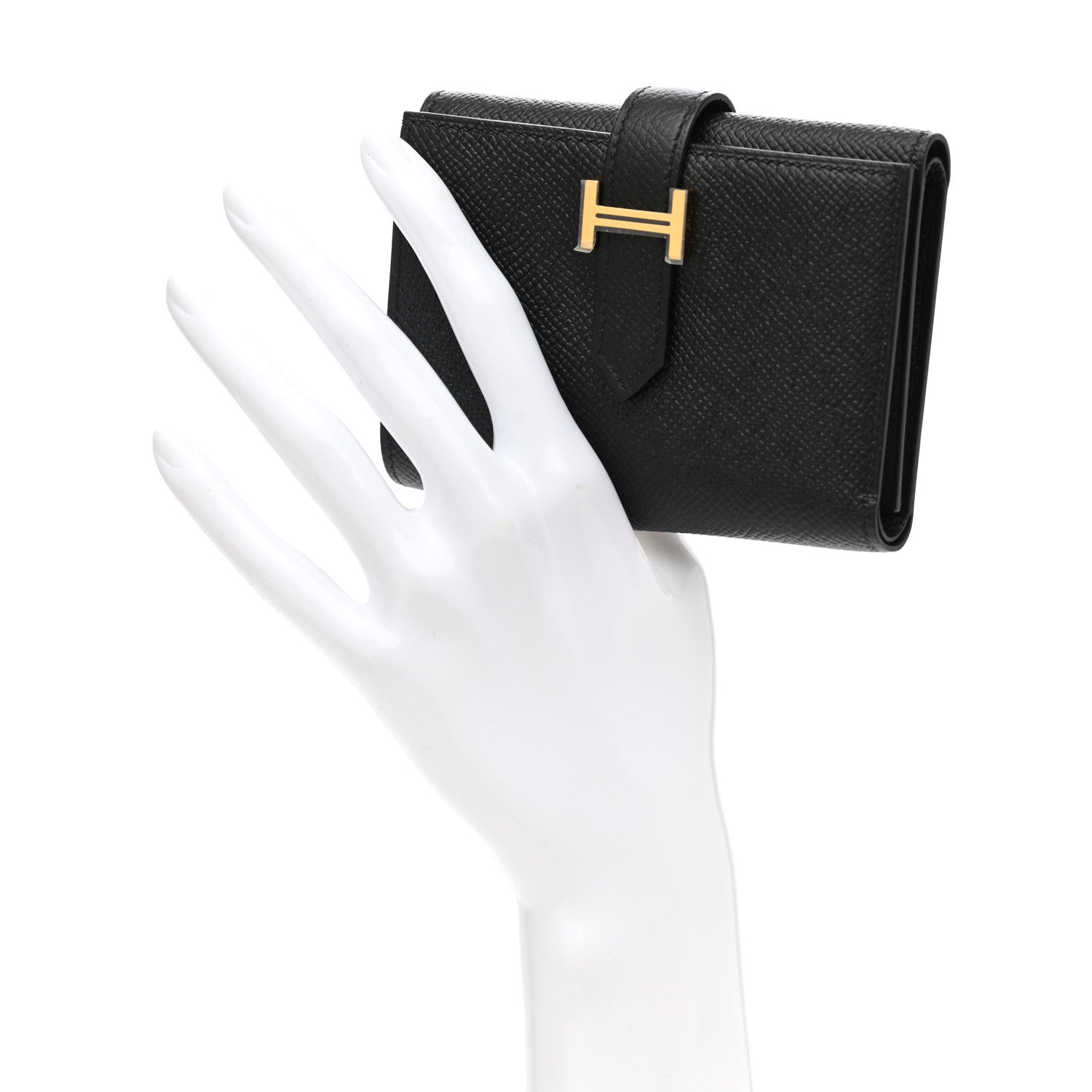 Hermes Epsom Tri-Fold Compact Bearn Wallet Black 2 of 8