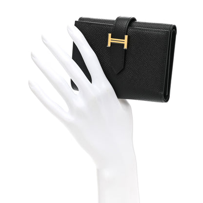 Hermes Epsom Tri-Fold Compact Bearn Wallet Black 2 of 8