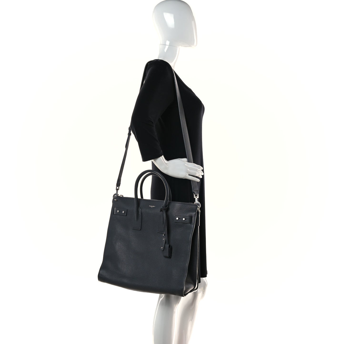 Grained Calfskin Sac De Jour Souple North South Tote Grey