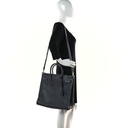 Saint Laurent Grained Calfskin Sac De Jour Souple North South Tote Grey 1 of 13