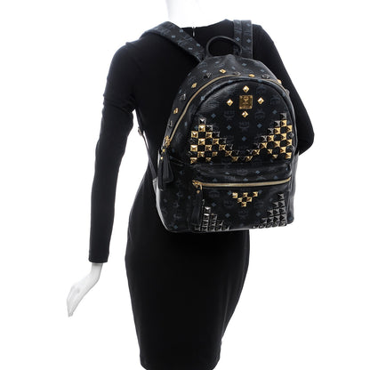 MCM Visetos Studded Medium Stark M Backpack Black 2 of 11