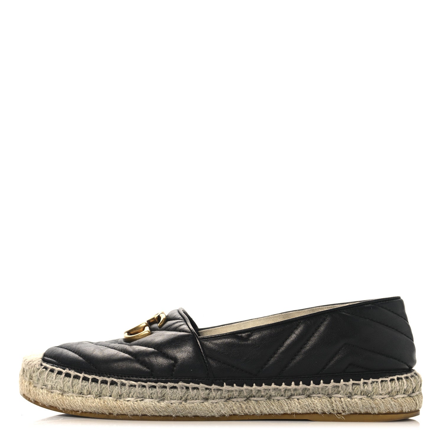 Gucci Nappa Matelasse GG Marmont Espadrilles 38 Black 1 of 10