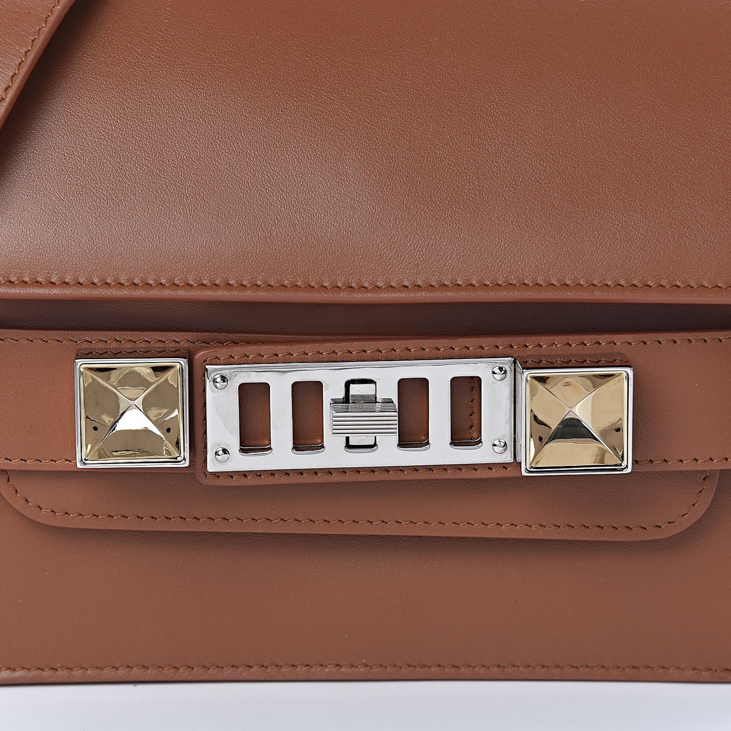 Smooth Calfskin Mini PS11 Classic Shoulder Bag Nice Tan