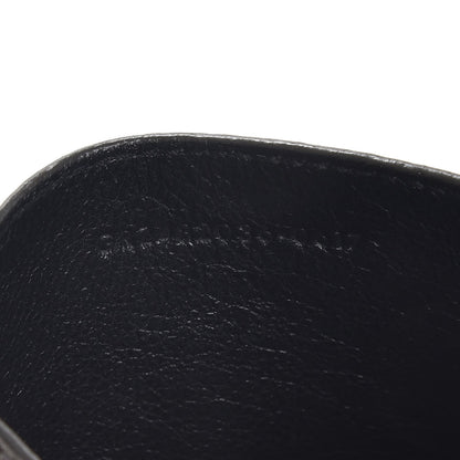 Saint Laurent Metallic Ribbed Calfskin Opium Monogram Credit Card Case Graphite 7 of 7