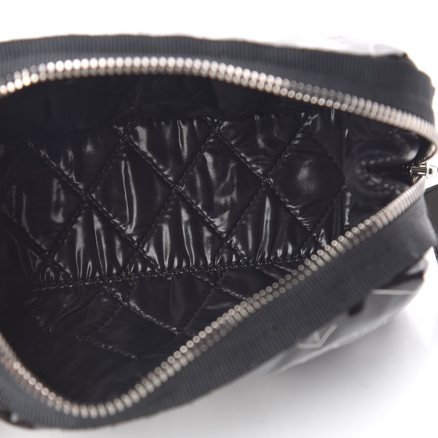 Chanel Coated Canvas Airline Cosmetic Pouch Black White 5 of 9