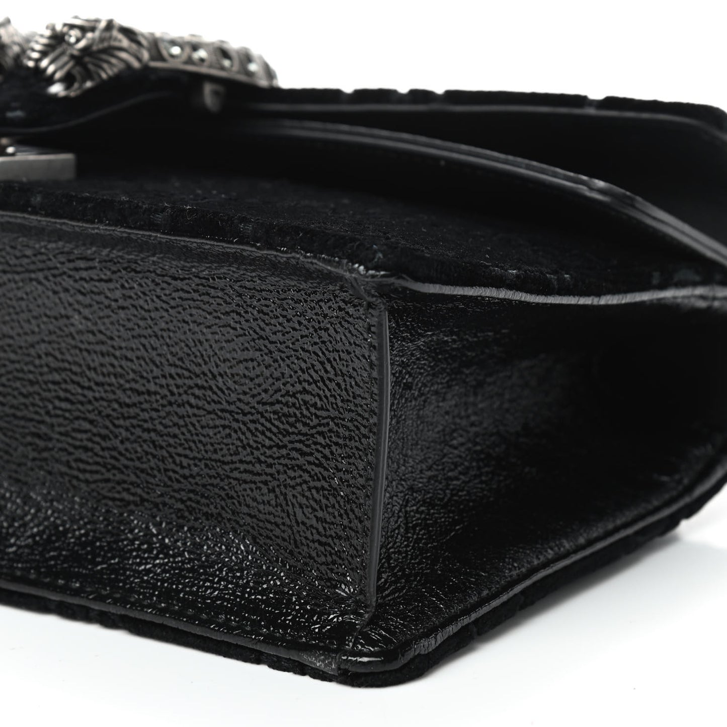 Velvet Skipper Crystal GG Monogram Small Dionysus Shoulder Bag Black Black Diamond
