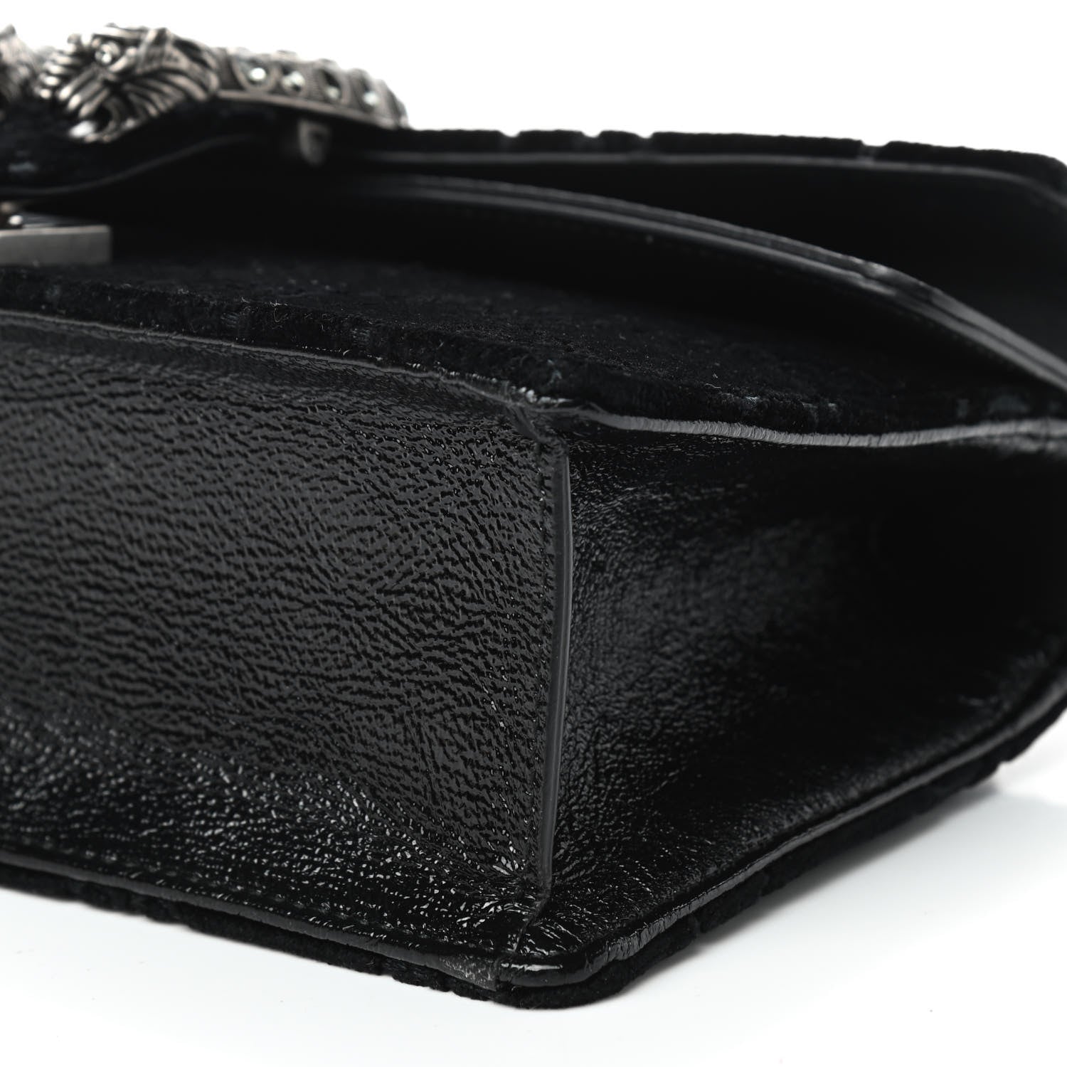 Gucci Velvet Skipper Crystal GG Monogram Small Dionysus Shoulder Bag Black Black Diamond 7 of 9