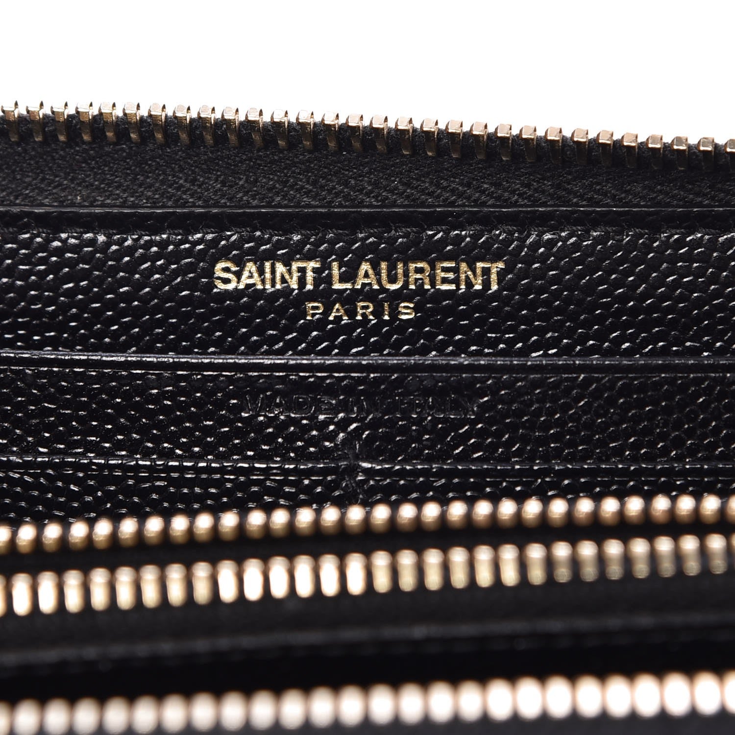 Saint Laurent Grain De Poudre Matelasse Chevron Monogram Zip Around Wallet Black 6 of 7