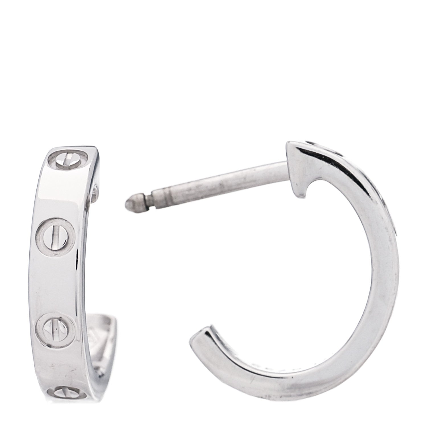 Cartier 18K White Gold Small LOVE Hoop Earrings 1 of 6