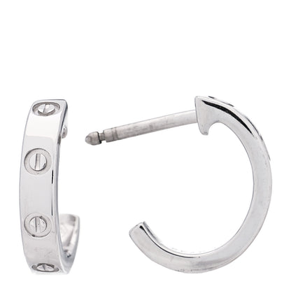 Cartier 18K White Gold Small LOVE Hoop Earrings 1 of 6