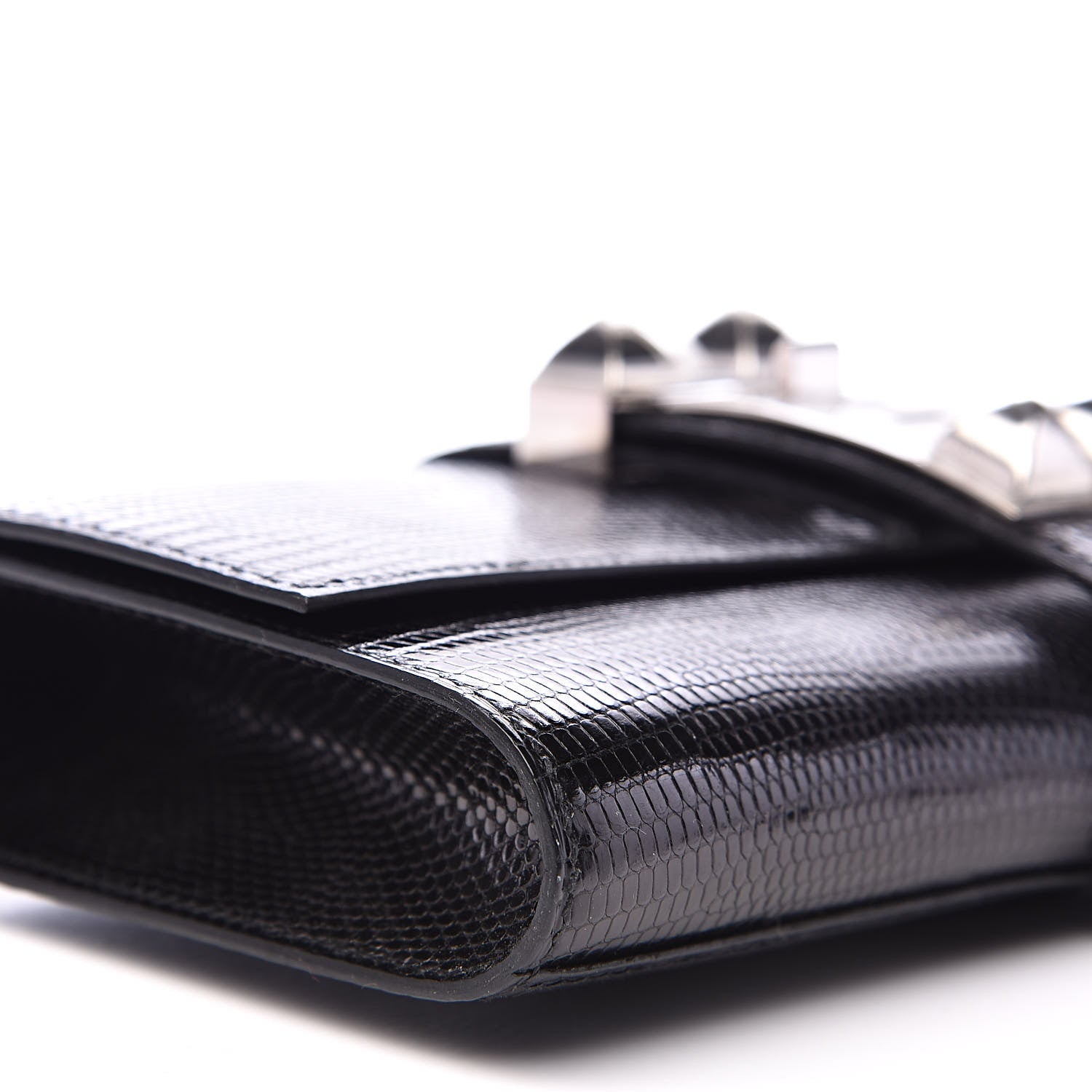 Hermes Lizard Medor Clutch 23 Black 7 of 11