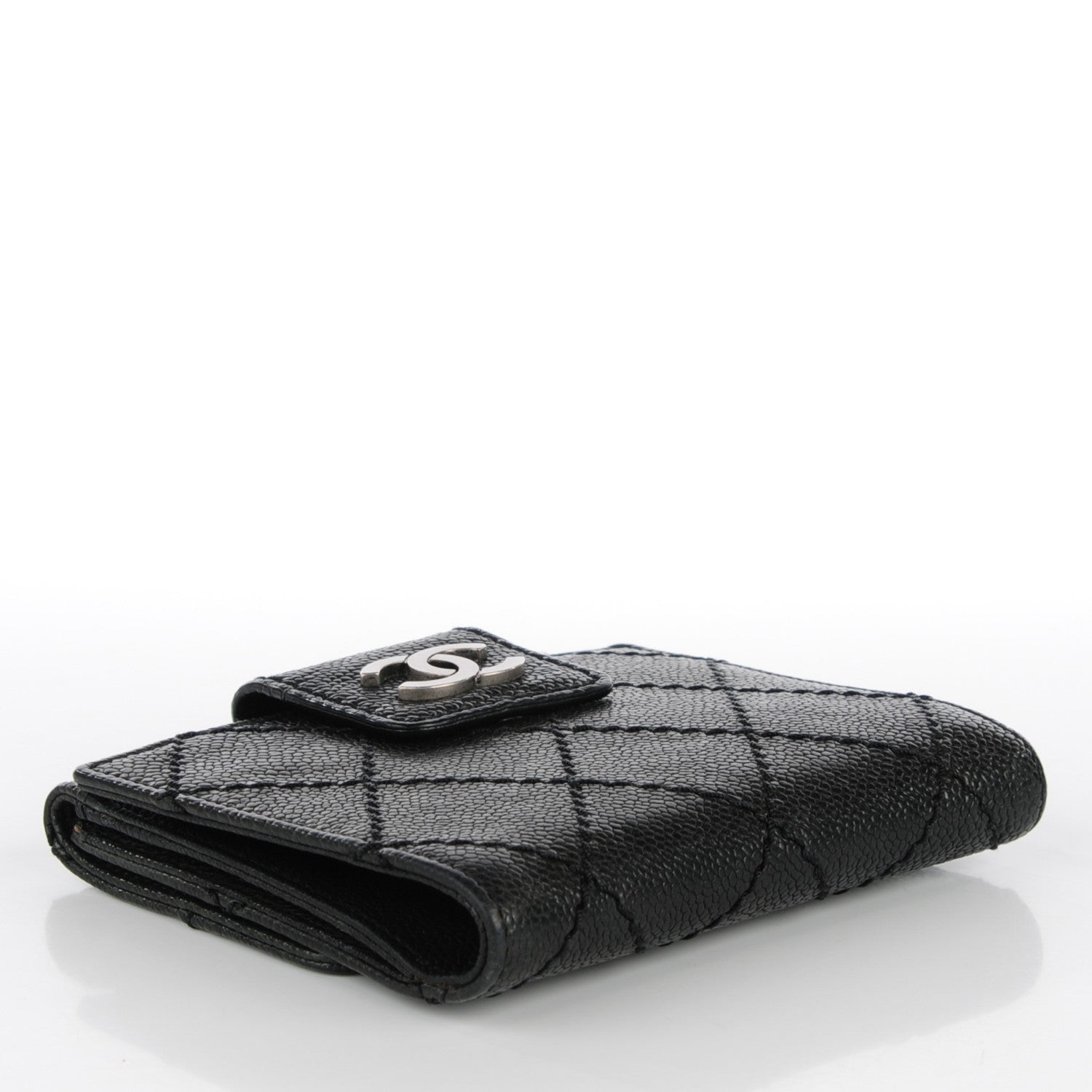 Chanel Caviar Outdoor Ligne French Wallet Black 4 of 8