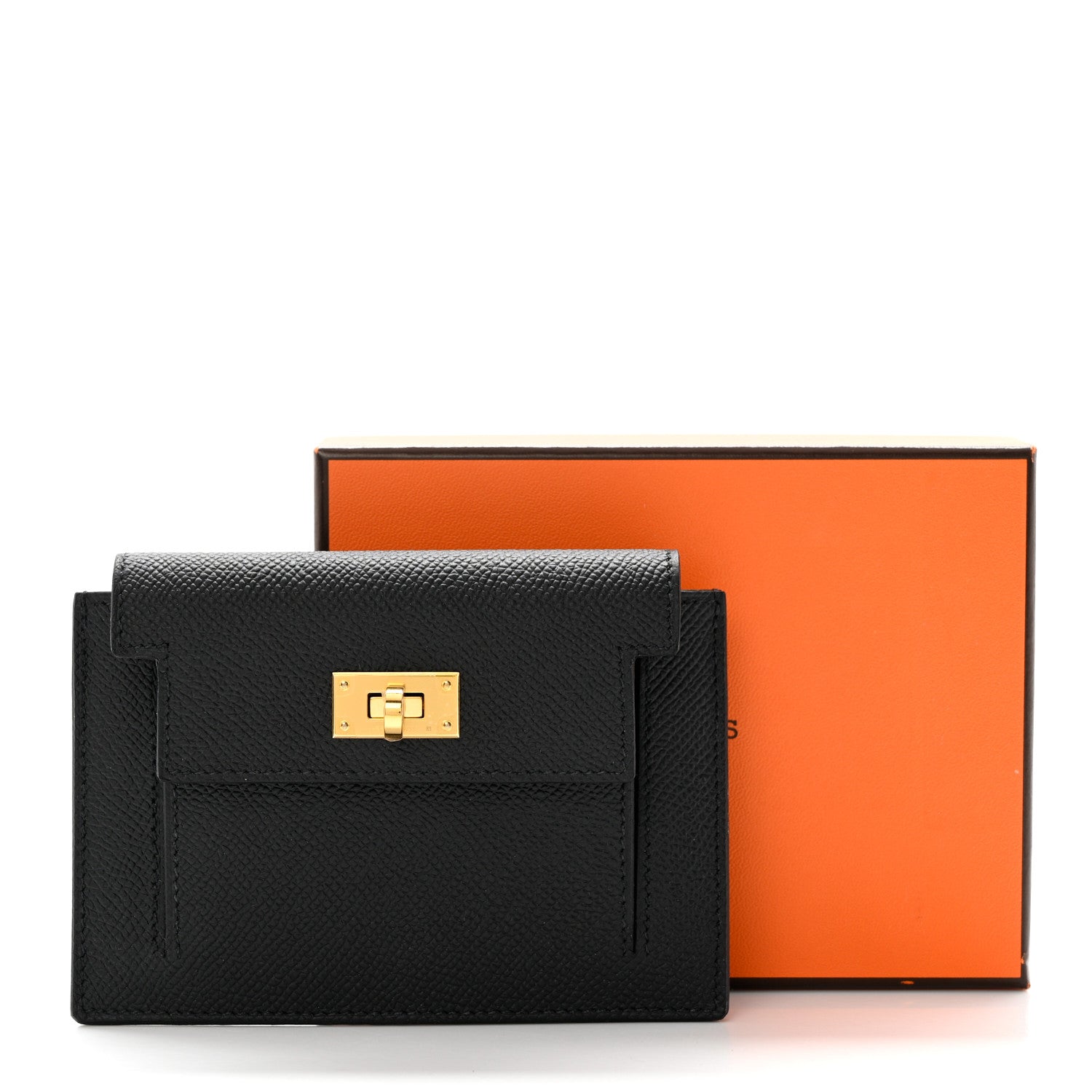 Hermes Epsom Kelly Pocket Compact Wallet Black 7 of 7