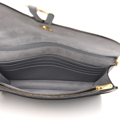 Christian Dior Grained Calfskin Saddle Chain Pouch Cloud Blue 5 of 8