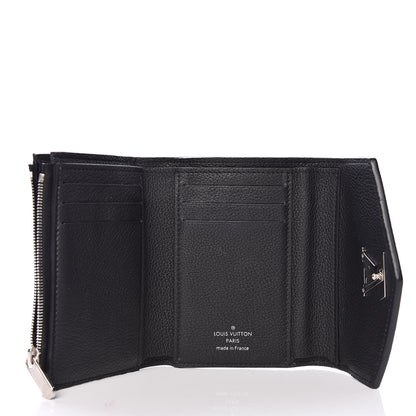 Louis Vuitton Soft Calfskin My Lockme Compact Wallet Black 5 of 7