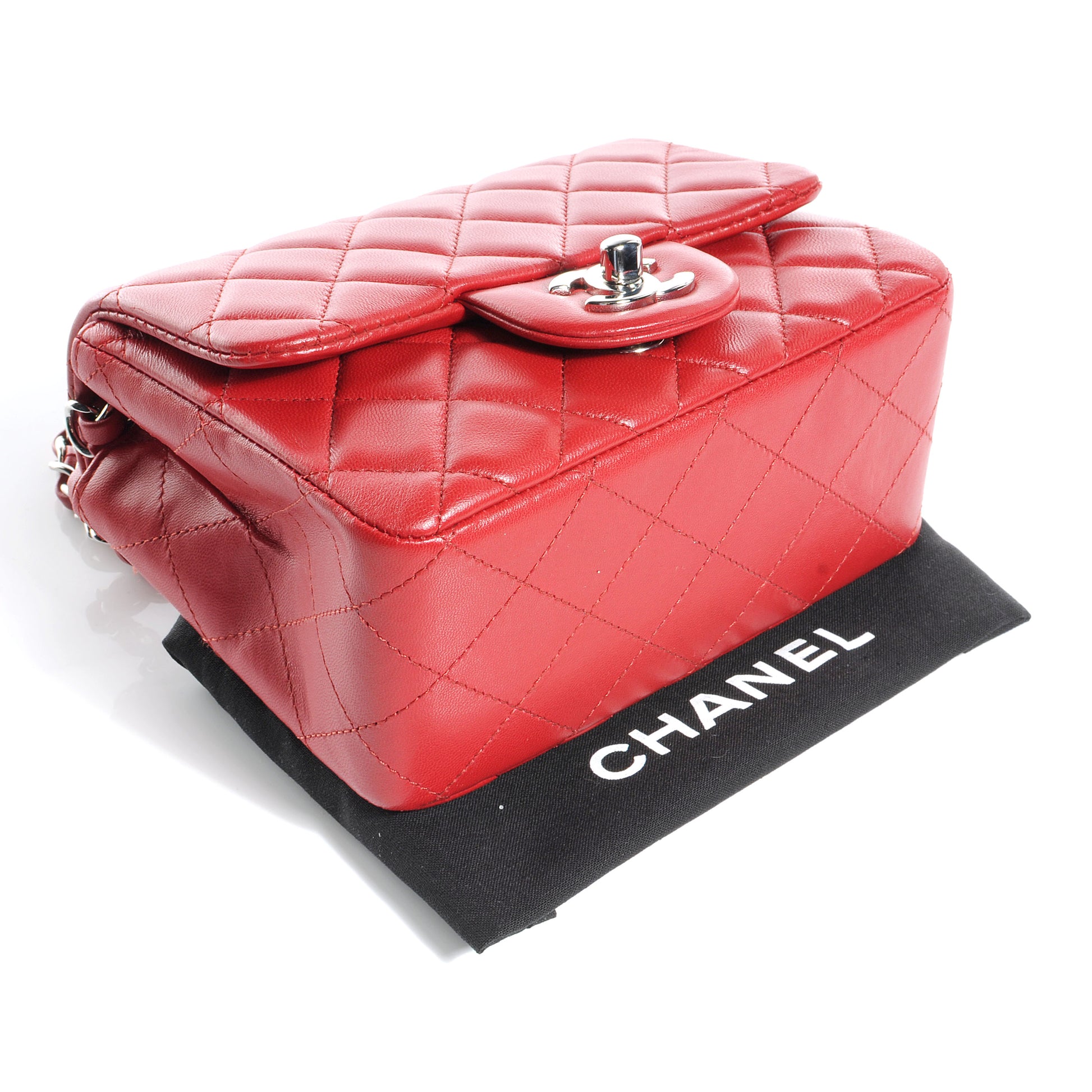 Chanel Lambskin Quilted Mini Square Flap Red 4 of 7