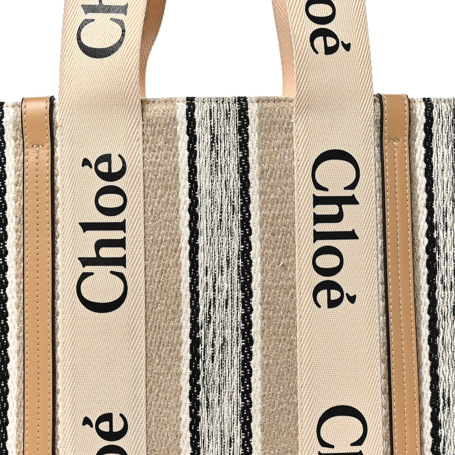 Chloe Knit Medium Woody Ribbon Tote Nude 8 of 10