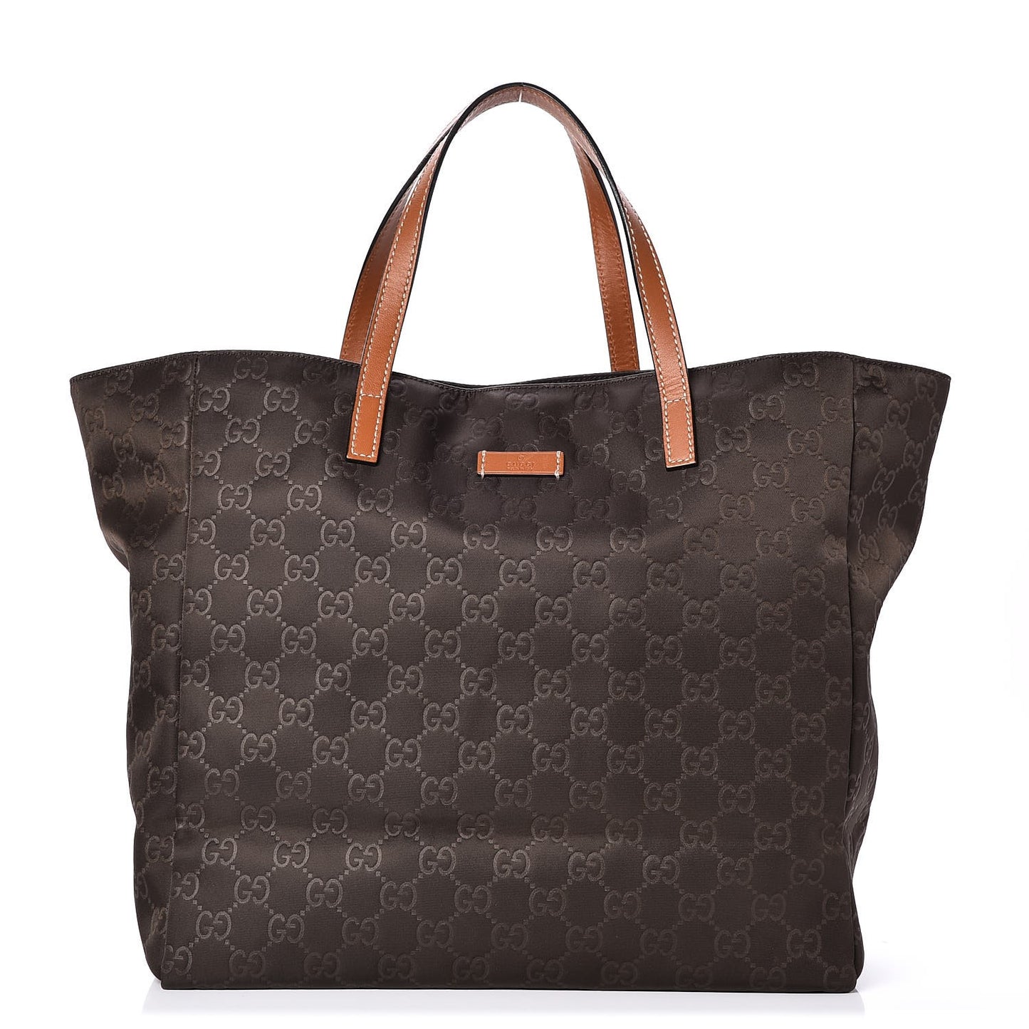 Nylon Monogram Medium Tote Brown