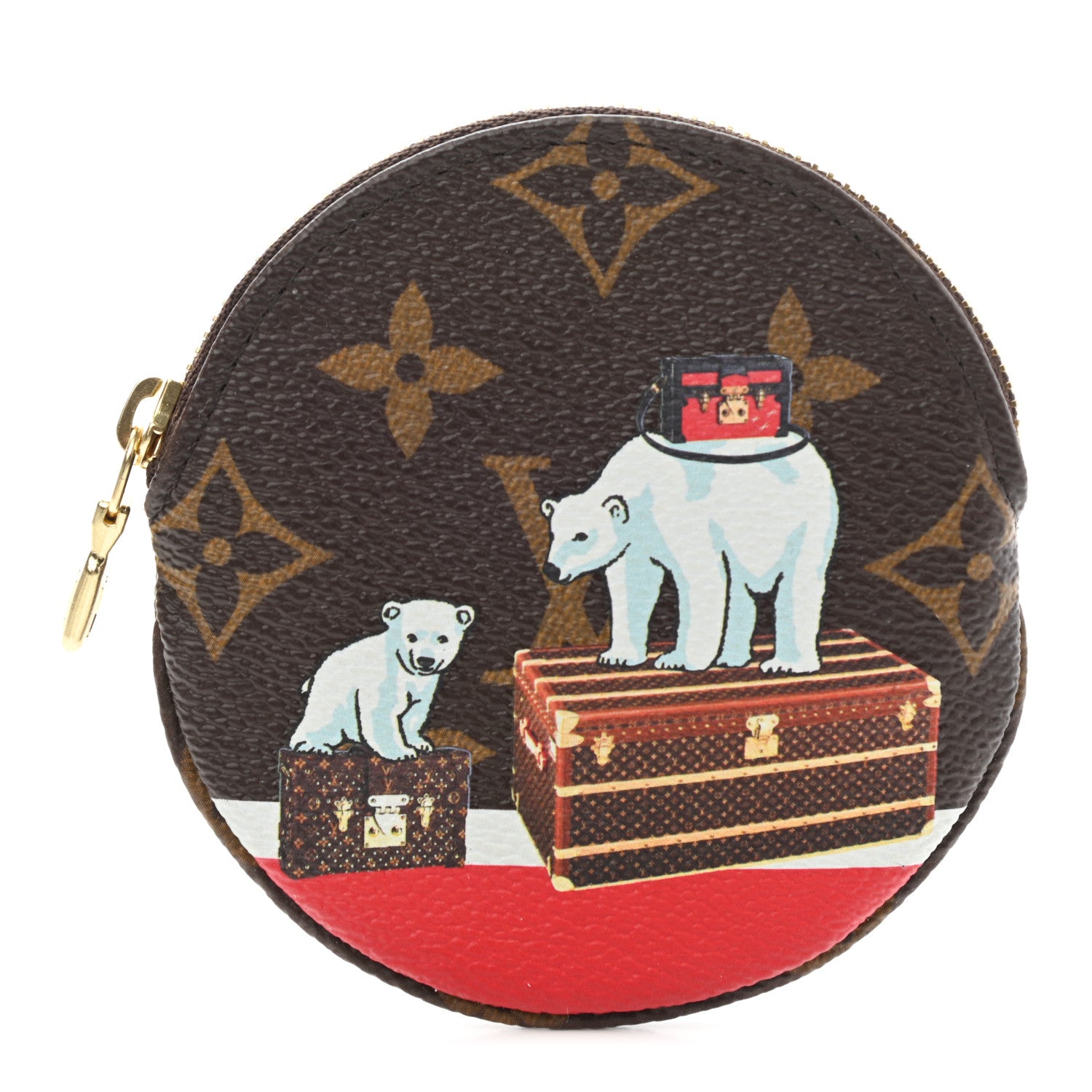 Louis Vuitton Monogram 2017 Christmas Animation Round Coin Purse 1 of 7