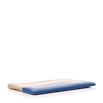 Celine Lambskin Bi-Color Solo Clutch Pouch Beige Sea 4 of 10