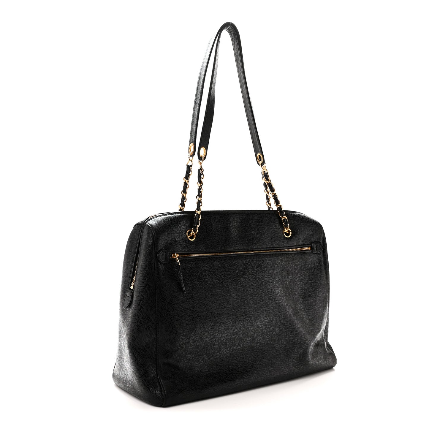 Caviar Large CC Shoulder Bag  Black