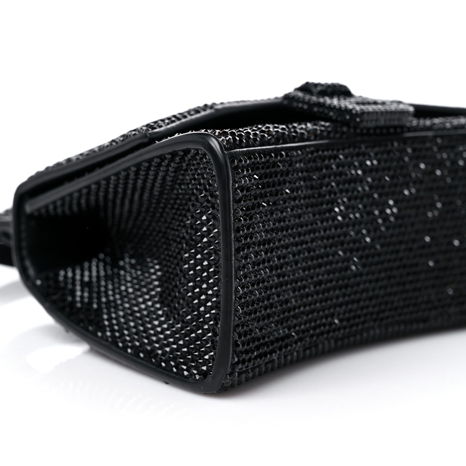 Balenciaga Strass Suede Hourglass Top Handle Bag XS Black Jet 8 of 10