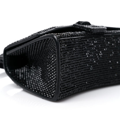 Balenciaga Strass Suede Hourglass Top Handle Bag XS Black Jet 8 of 10